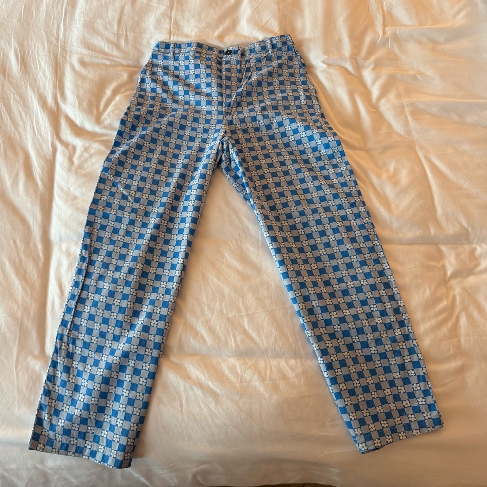 Wild Fable Blue and White Chinos with Geometric Pattern
